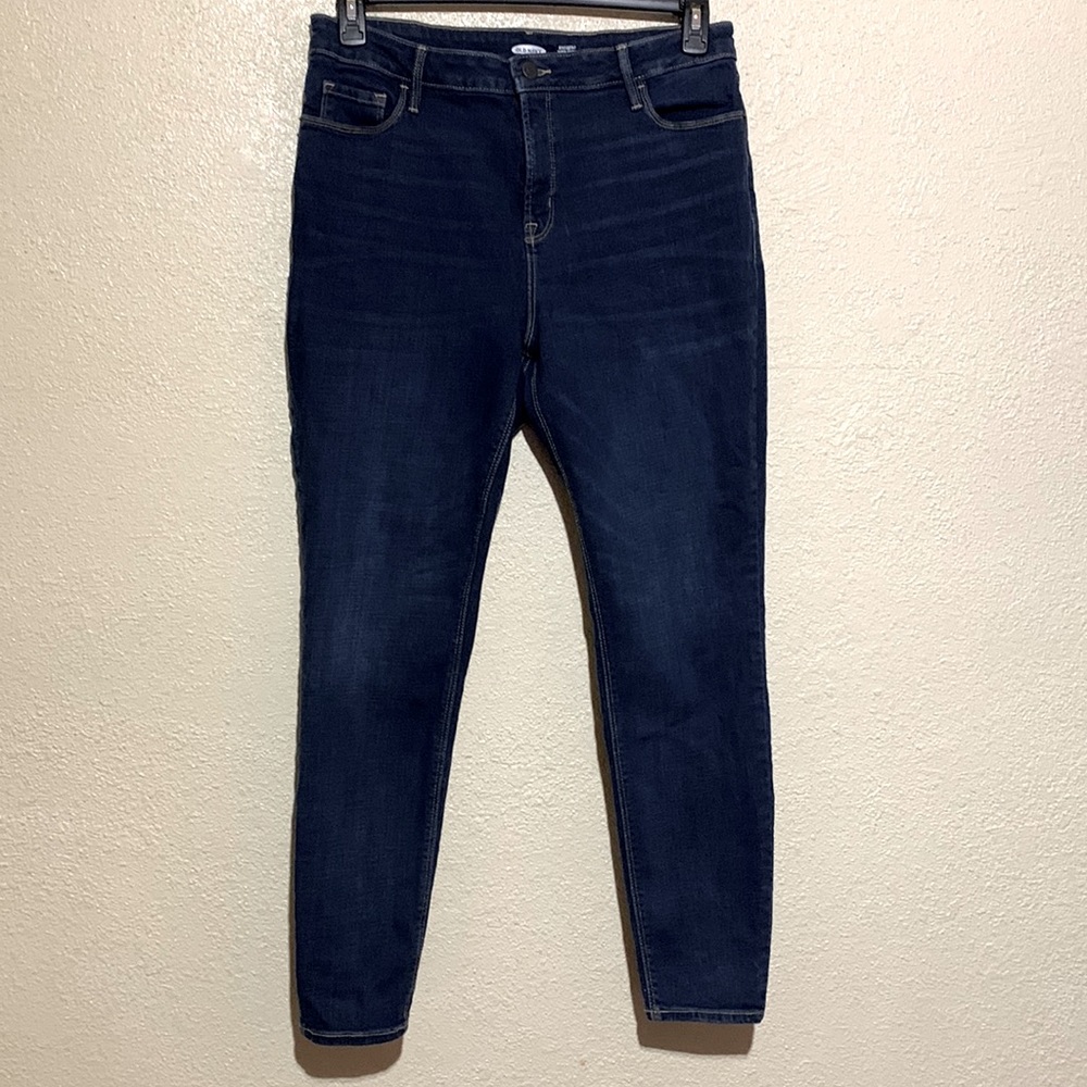 Old Navy Jeans Blue Skinny Stretchy Pants Size 14 High Rise Secret Slim Pockets